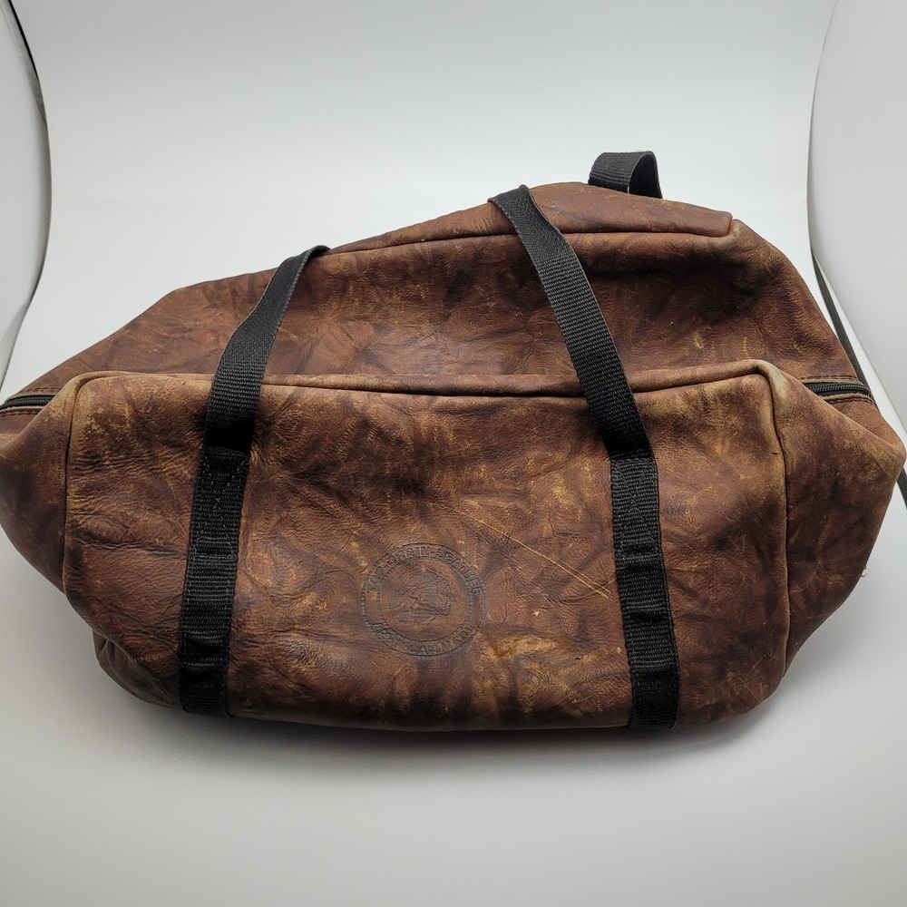 Vintage Nokona Leather Bag Travel Overnight Duffle Carry On Rare - Picture 1 of 14
